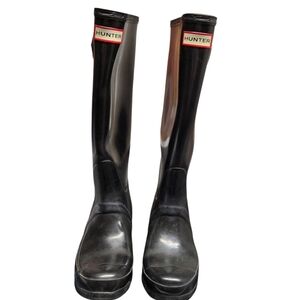 Hunter Original Tall Glossy Waterproof Rain Boots Unisex Size 5F 4M